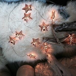 $29 URBAN OUTFITTERS ROSE GOLD STAR LIGHTS HOME